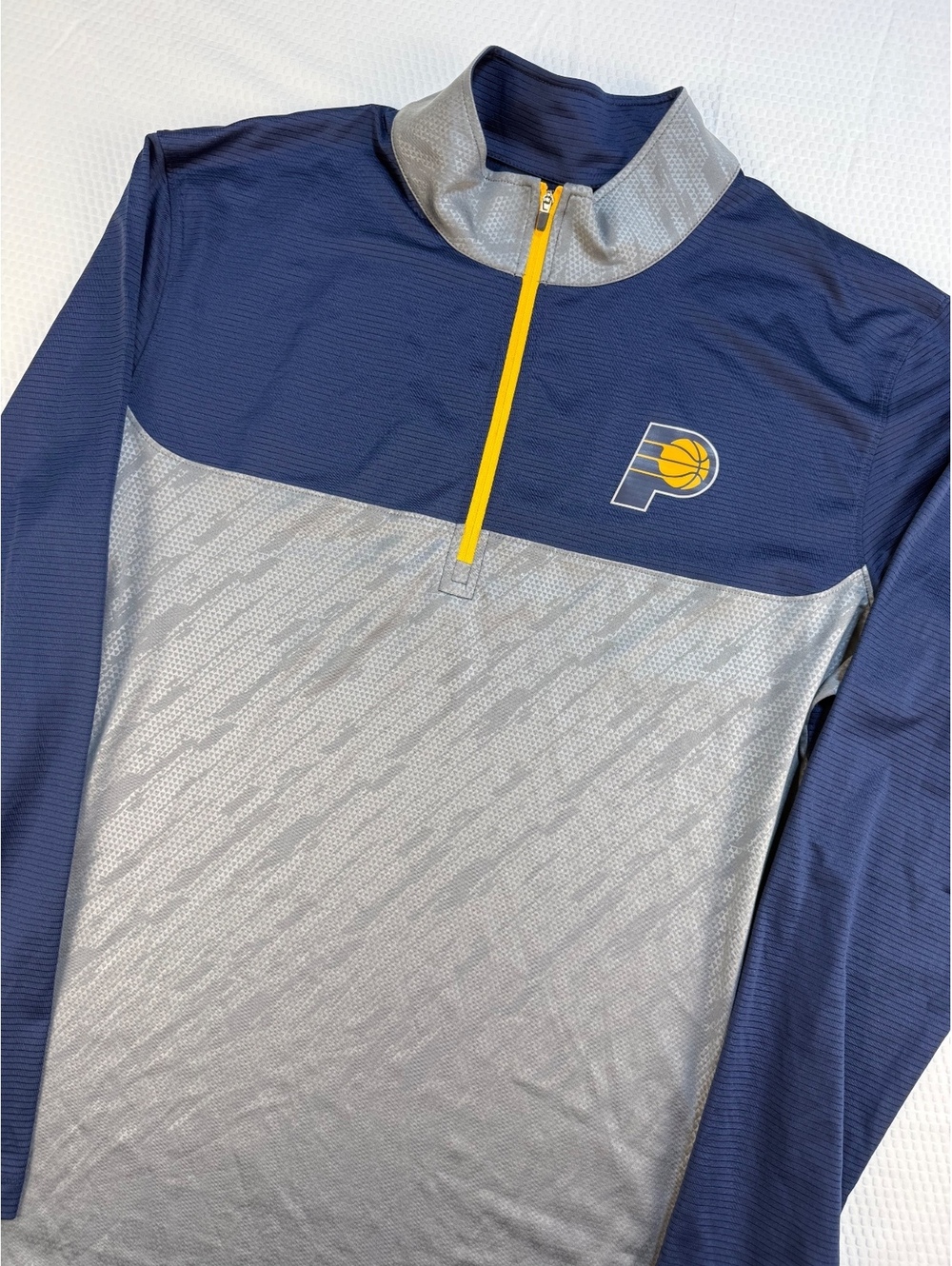 Indiana Pacers NBA TX3 Cool Men’s XL Quarter Zip Pullover Blue Gray Basketball